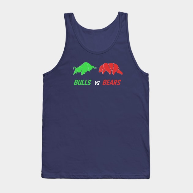 Bulls vs Bears Stock Market Day Trader Options Investor Tank Top by Tesla